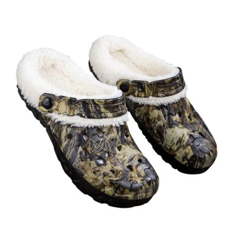 Camo Mens Lined Clog with Sherpa Lining