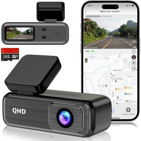 Dash Camera WiFi FHD 2K 30fps 170° Wide Angle with Night Vision