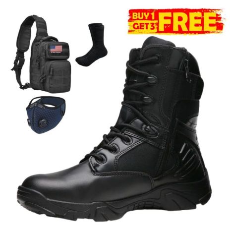 ThreePigeons™ Leather Waterproof Tactical Boots TP0722