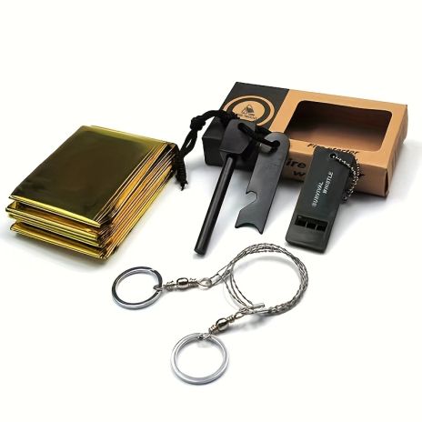 ThreePigeons™   Outdoor Survival Rescue Kit Box