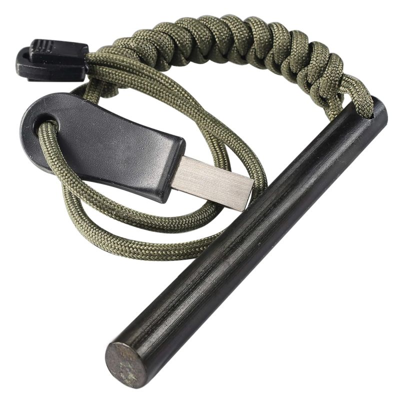 ThreePigeons™ 4 Inch Survival Ferrocerium Drilled Flint Fire Starter