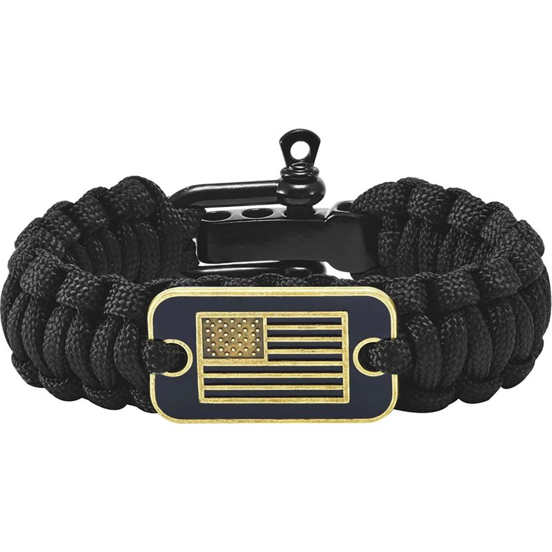 ThreePigeons™ Paracord Bracelets with Bronze USA Flag