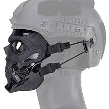 ThreePigeons™ Tactical Mask Protective Full Face Clear Goggle Skull mask Dual Mode Wearing Design Adjustable Strap