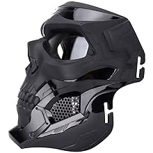 ThreePigeons™ Tactical Mask Protective Full Face Clear Goggle Skull mask Dual Mode Wearing Design Adjustable Strap