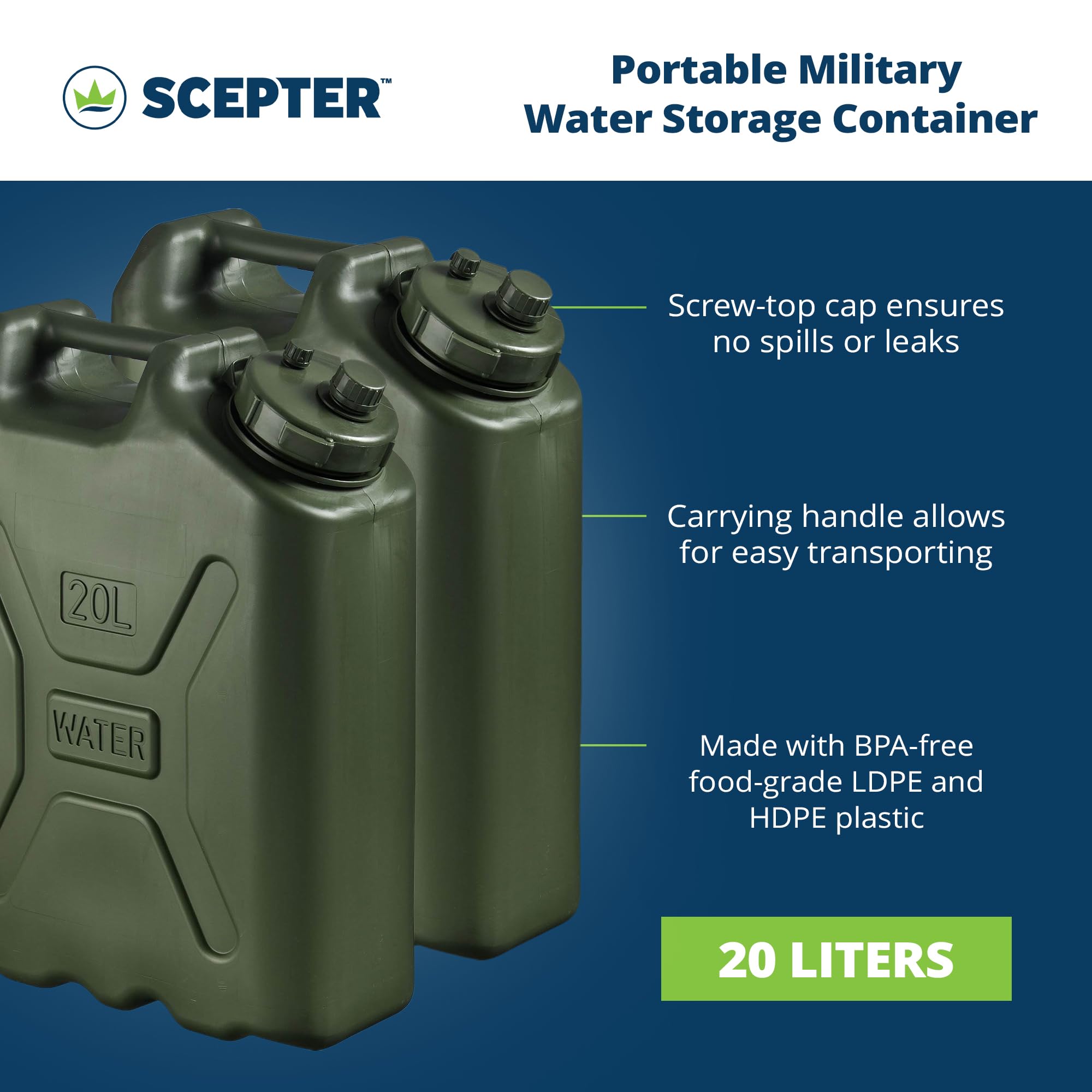  ThreePigeons™ Durable 5 Gallon Water Containers