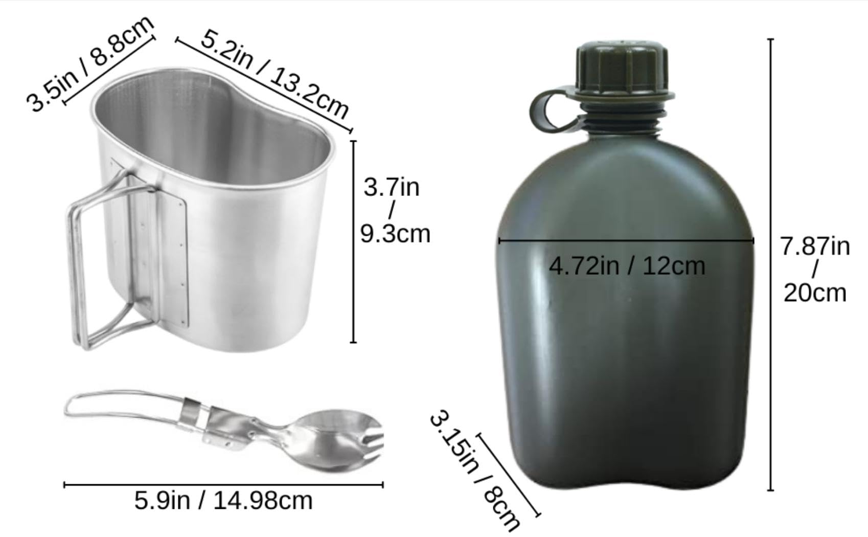 ThreePigeons™ 1 Quart Military Canteen