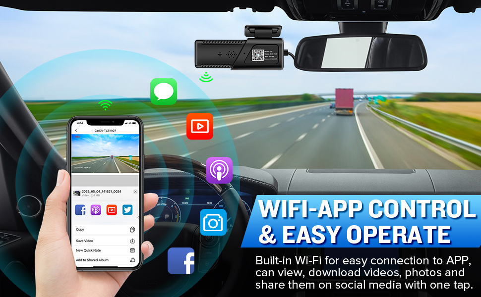 Mini Car Camera Dash Cam WiFi FHD 1080P Dash Camera for Cars