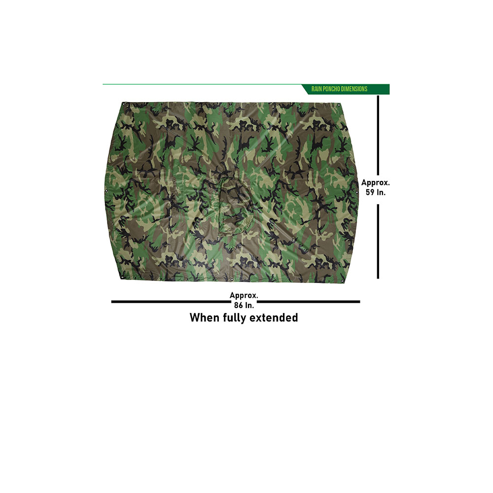  Military Style Rip Stop Camouflage Rain Poncho