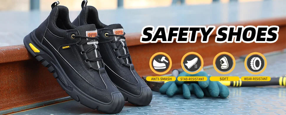 Waterproof Microfiber Leather Steel Toe Safety Work Shoes For Men