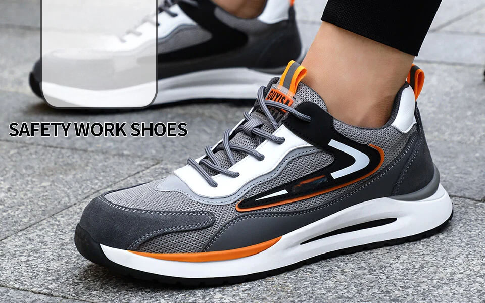 Fashionable Non-Slip Rubber Bottom Steel Toe Safe Sports Shoes