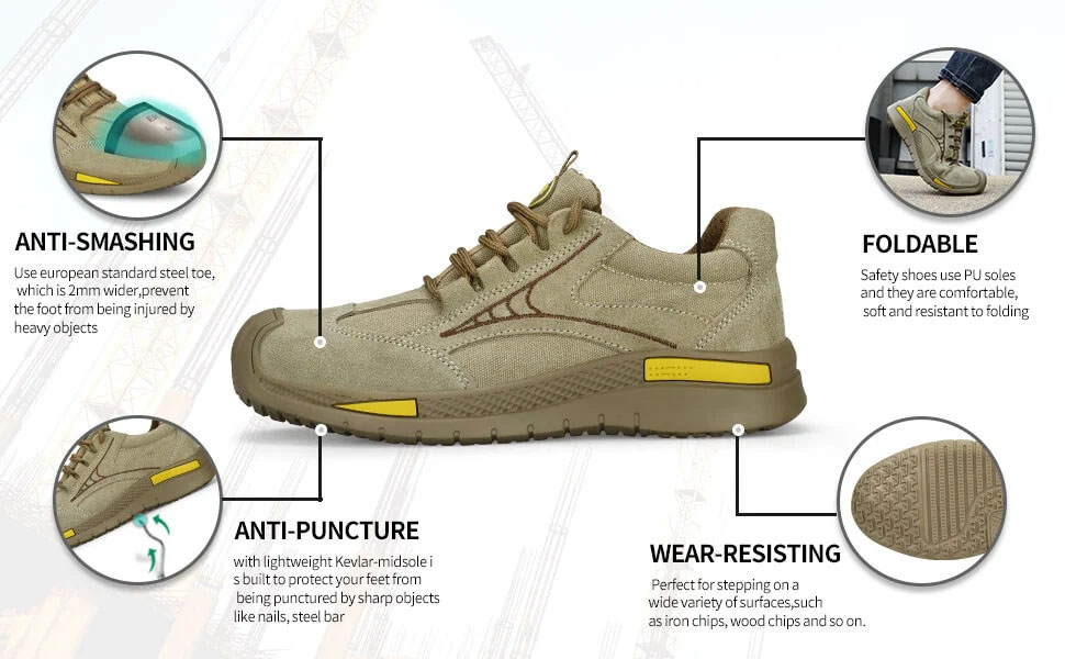 Suede Fabric Breathable Insulation 6kv Fashion Plastic Toe Safety Shoes