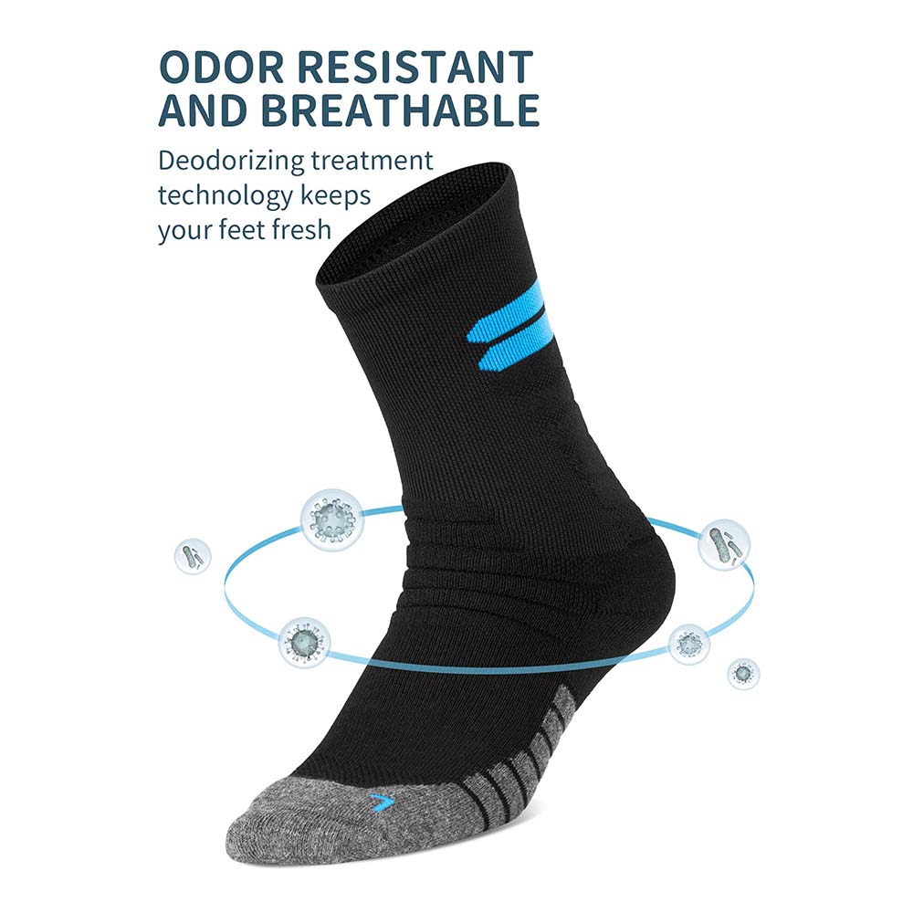 Anti-Odor Moisture Wicking Anti-Blister Seamless Socks