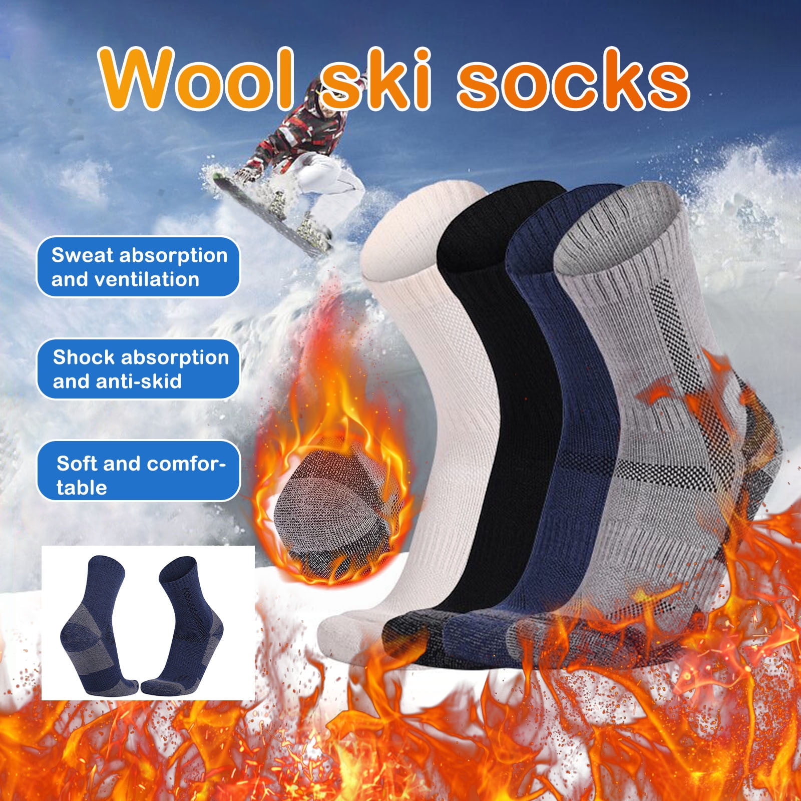 Mid-Calf Warm Outdoor Sports Cashmere Socks 