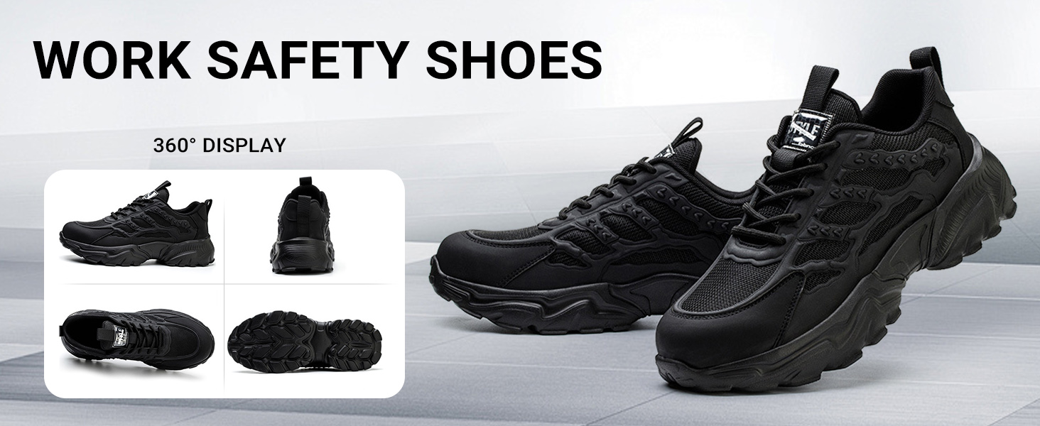 Steel Toe Sneakers Slip Resistant Work Shoes 